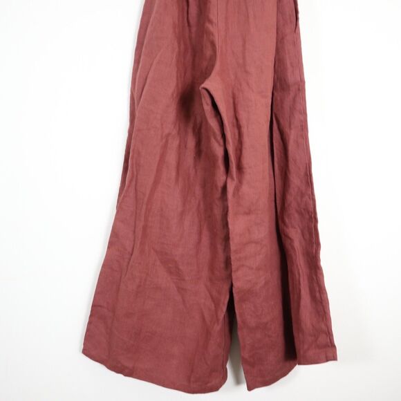 Faithfull the Brand Size S 100% Linen Lais Wide Leg Crop Jumpsuit Strapless - Picture 10 of 10